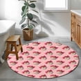 thumbnail image 3 of Round Rugs 4Ft, Pink Christmas Round Area Rug Washable Indoor Throw Carpet, Western Cowboy Santa Xmas Snowflake Soft Non Slip Circle Rug for Kitchen Nursery Room Home Decor Aesthetic, 3 of 8