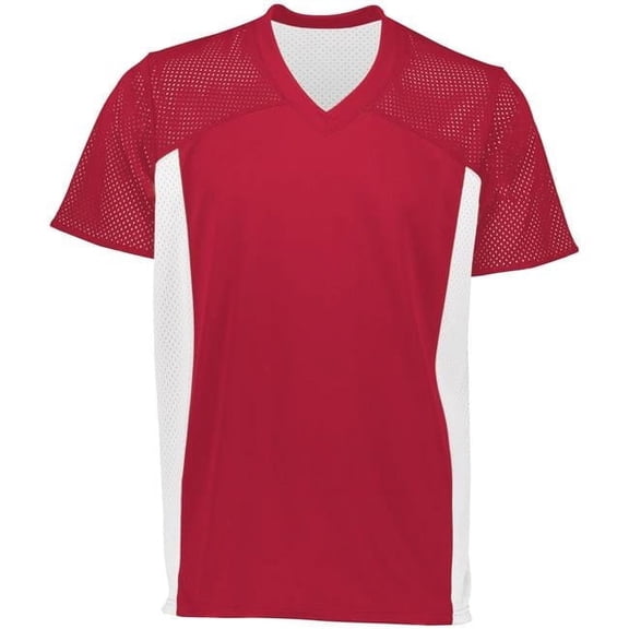 ASI 264.408.2XL Adult Reversible Flag Football Jersey, Scarlet & White - 2XL