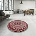 thumbnail image 3 of Ahgly Company Indoor Square Patterned Pink Daisy Pink Area Rugs, 6' Square, 3 of 6