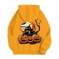 thumbnail image 3 of Mens Hoodies Casual Halloween Pumpkin Print Long Sleeve Hooded Sweatshirt Pullover Soft Loose Fall Winter Outdoor Activities Mens Sweatshirts Orange S, 3 of 4
