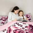 thumbnail image 4 of Feelyou Bling Bow-tie Comforter Set 7pcs, Pink Fashion Leopard Print Full Bedding Set, 4 of 8