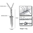 thumbnail image 5 of Pendentif Chaîne Couteau Dagger en Acier Inoxydable Punk pour Hommes et Femmes, Argent, 5 of 5
