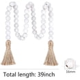 thumbnail image 6 of 39inch Wood Bead Garland Farmhouse with Tassels, Prayer Beads Garland Boho Wall Hanging Home Decor, 6 of 7