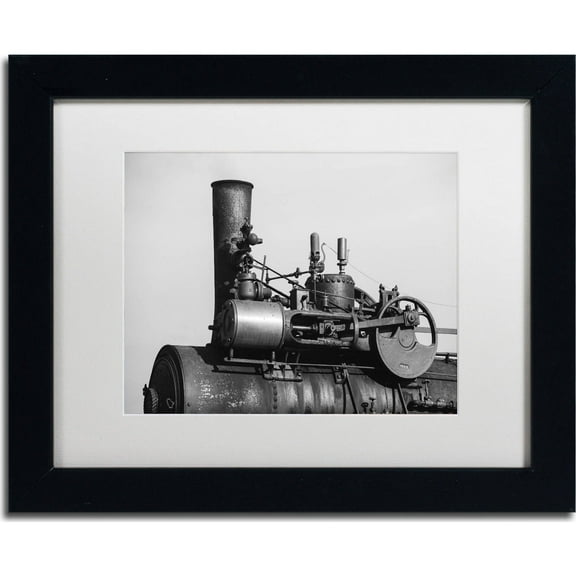 Trademark Fine Art "Steam Engine" Canvas Art by Jason Shaffer, White Matte, Black Frame