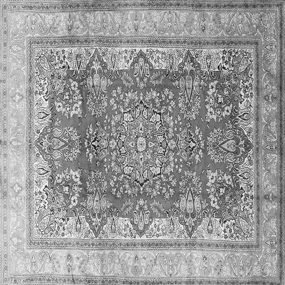 Ahgly Company Indoor Square Persian Gray Traditional Area Rugs, 4' Square