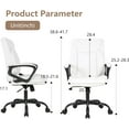 thumbnail image 3 of HYJY Home Office Chair Ergonomic PU Leather Desk Chair Mid Back, Swivel, and Executive Design with Lumbar Support, Armrests, and Adjustable Features (White), 3 of 14