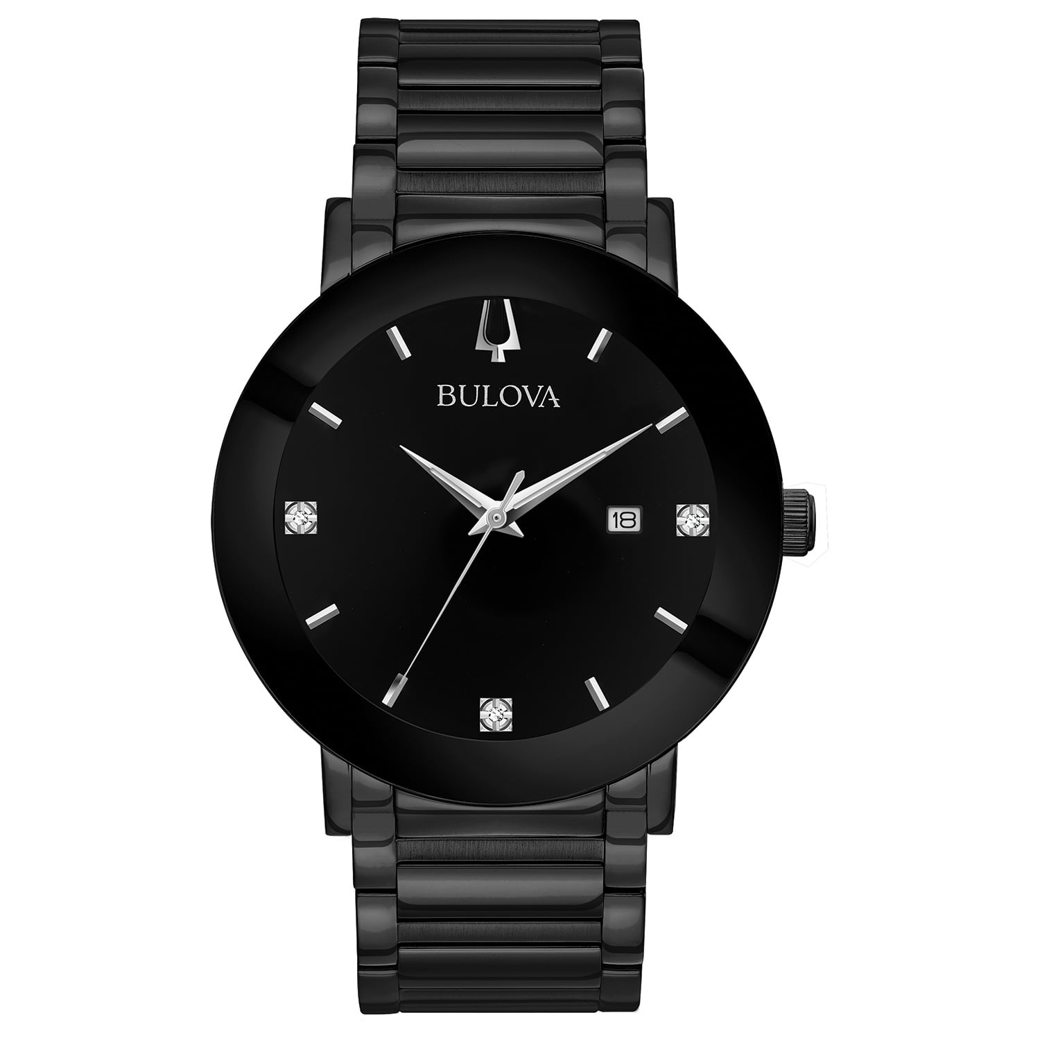 bulova diamond watch black