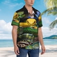 thumbnail image 3 of Rateoe Colorful Viper Snake Pattern Men’s Hawaiian Shirt – Short Sleeve Button-Down Tropical Beach Shirt, Lightweight & Breathable Casual Aloha Shirt with Pocket,X-Large, 3 of 7