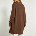 thumbnail image 6 of PNTUTB Fall Winter Women's Longline Knit Cardigan Solid Color Long Sleeve Coat Casual Loose Comfort Stretch Trendy Versatile Coat, 6 of 7