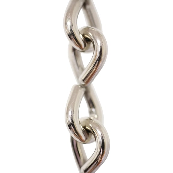 RCH Hardware CH-S50-06-PN-10 |5 Gauge Decorative Solid Steel Single Jack Fixture Chain | 10 Foot Increments | Polished Nickel Finish