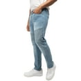 thumbnail image 3 of RAW X Mens Slim Stretch Moto Jeans, Light Blue, 34X30, 3 of 7