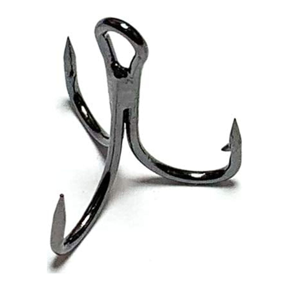 Treble Hooks 3x Strong Size 2 Black Nickel 100 Pieces