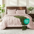 thumbnail image 2 of SONORO KATE Full Comforter Set, 7 Pieces Bedding Sets for All Season, Bed in a Bag with Pleated Comforter - Flat Sheet & Fitted Sheet - Pillowcases & Shams, Light Pink, 2 of 6