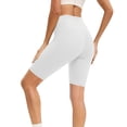 thumbnail image 6 of Stephy Women's Yoga Leggings Stretch High Waist Gym Workout Shorts Legging Joggers Sport Athletic Short Tights Pants, White, XL, 6 of 9
