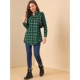 thumbnail image 2 of INSPIRE CHIC Women's Handkerchief Hem Open Front Plaids Cardigan, 2 of 6