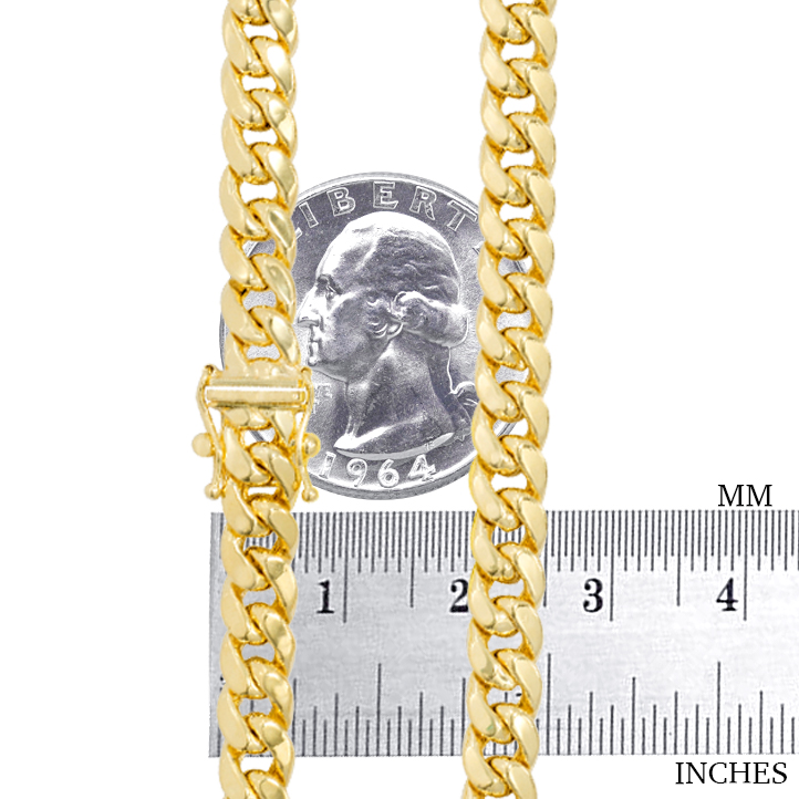 Nuragold 14k Yellow Gold 6mm Solid Miami Cuban Link Chain Bracelet, Mens Jewelry Box Clasp 7 Nuragold 14k Yellow Gold 6mm Solid Miami Cuban Link Chain Bracelet, Mens Jewelry Box Clasp 7