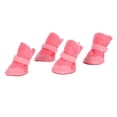 thumbnail image 2 of Zapatos para mascotas de exterior, cálidos y de invierno, con protector de patas, antideslizantes y cierre de velcro (rosa n.° 3), 2 of 14