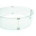 thumbnail image 2 of AMS Fireplace 30" Round Fire Pit Glass Wind Guard | Clear Tempered Glass Flame Protective Pane. Wind Resistant with Aluminum Corner Bracket and Rubber Feet, 2 of 15
