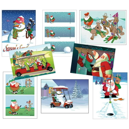Stonehouse Collection Golf Christmas Card Variety Pack - 24 Golfing Holidays Car