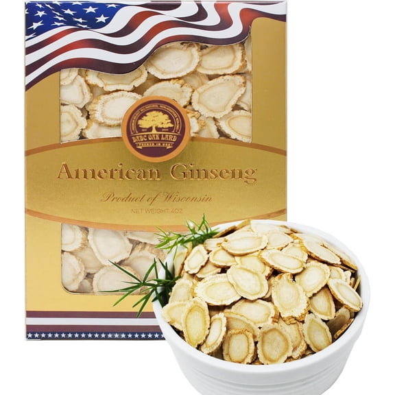 American Ginseng Slices from Wisconsin (Sliced Ginseng Root）Wisconsin Grown!Most People Use It to Make Ginseng Tea! Good for Health! (American Ginseng Slices (Large Round), 1 Box of 4 Ounces)