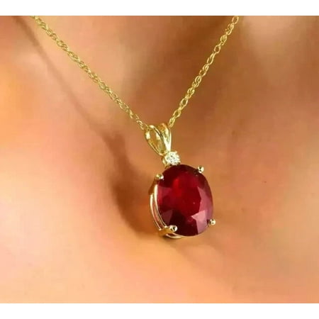 Ruby Gemstone Pendant | Genuine Red Ruby Necklace for Women | Sterling Silver July Birthstone Jewelry Gift gemstone Jewellery