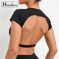 thumbnail image 5 of Hearuisavy, camisas deportivas personalizables, ropa deportiva de entrenamiento, ropa de Yoga sin espalda, almohadillas para el pecho, Tops cortos deportivos, Top de gimnasio para mujer, 5 of 5
