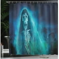 thumbnail image 4 of Ambesonne Halloween Shower Curtain, Gothic Ghost, 69"Wx70"L, Blue, 4 of 5