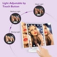 thumbnail image 3 of Hamswan Makeup Mirror with 21 LED Lights, Lighted Makeup Mirror w/ 10X 3X 2X  Magnification, Tri-fold Vanity Mirror, Touch Screen, 180 Degree Rotation, Dual Power Supply for Woman Girls - White, 3 of 10