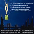 thumbnail image 2 of Gem Stone King 14K Yellow Gold Green Peridot and Lab Grown Diamond Pendant Necklace for Women | 0.71 Cttw | Gemstone August Birthstone | Pear Shape 7X5MM | With 18 inch Chain, 2 of 6