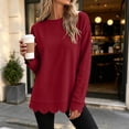 thumbnail image 2 of Women's Long Sleeve Tops Zeliretfy Womens Oversized Crewneck Sweatshirts Scalloped Casual Pullover Tops Long Sleeve Relaxed Loose Fit Lightweight Loungewear Athletic Daily Trendy Fall Outfits, 2 of 8