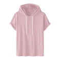 thumbnail image 2 of DARING DIVA Men's Casual Short Sleeve Pullover Drawstring Hooded T-Shirt 2XL Pink, 2 of 6
