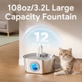 thumbnail image 2 of Neareal Cat Water Fountain Stainless Steel 108oz/3.2L Cat Fountain for Drinking- Pet Water Fountain Inside - Automatic Dog Watering Dispenser- Pet Feeding & Watering Supplies Water Level Window, 2 of 9