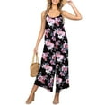 thumbnail image 2 of Dyegold Jumpsuits for Women Casual, Summer Jumpsuit for Women Casual Loose Spaghetti Strap Overalls Floral Print Round Neck Sleeveless Rompers Overalls Black_Friday, 2 of 5
