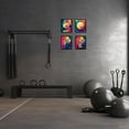 thumbnail image 3 of Colorful Gym Wall Art Canvas Prints Dumbbell Kettlebell Art Posters Exercise Room Wall Decor,Fitness Motivation Workout Art Gifts for Women Exercise Set of 4 (8X 10inch,Unframed), 3 of 4