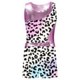 thumbnail image 6 of CHICTRY Kids Girls 2Pcs Gym Sports Yoga Suit Colorful Prints Sleeveless Leotard with Shorts Dance Outfit Leopard Colorful 12, 6 of 6