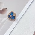 thumbnail image 5 of Vintage Oval Round Stone Statement Ring for Women Gold Plated Elegant Colorful Birthstone Flower Beaded Adjustable Open Wrap Finger Rings Comfort Fit Antique Art Deco Jewelry, 5 of 6