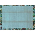 thumbnail image 1 of Ahgly Company Indoor Rectangle Abstract Light Blue Modern Area Rugs, 2' x 4', 1 of 4