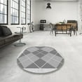 thumbnail image 3 of Ahgly Company Indoor Round Patterned Gray Area Rugs, 3' Round, 3 of 6