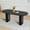 Black, variant on 70.8 Inch Dining Table for 4-6 People, Oval Kitchen Table with Wood Strip Base, Modern Farmhouse Large Round Dining Room Tables for Kitchen Living Room (Natural)