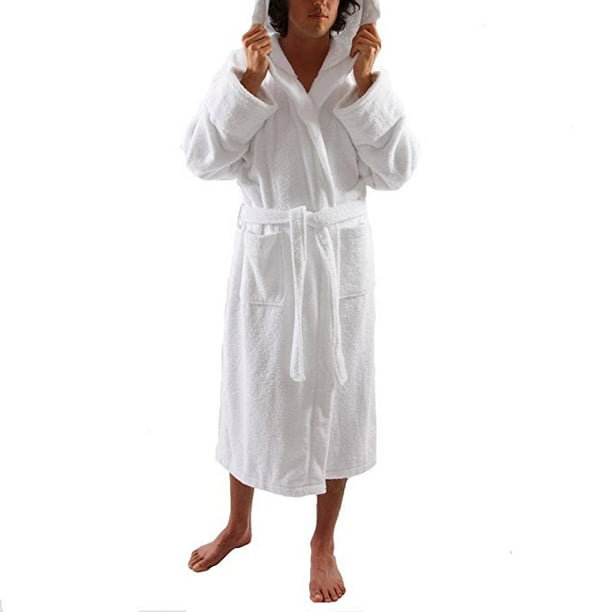 Spa & Resort Heavy 3Lb Hooded Terry Bathrobe 100 Cotton. Full Length
