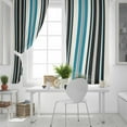 thumbnail image 5 of Fsddascl Black Blue Striped Blackout Curtains for Bedroom/Living Room, Thermal Insulated Kitchen Curtains, Farmhouse Modern Stripes Art Grommet Darkening Window Treatment Drapes 27.5"x39"x2, 5 of 6