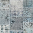thumbnail image 1 of Ahgly Company Machine Washable Indoor Square Contemporary Grayish Turquoise Green Area Rugs, 4' Square, 1 of 7