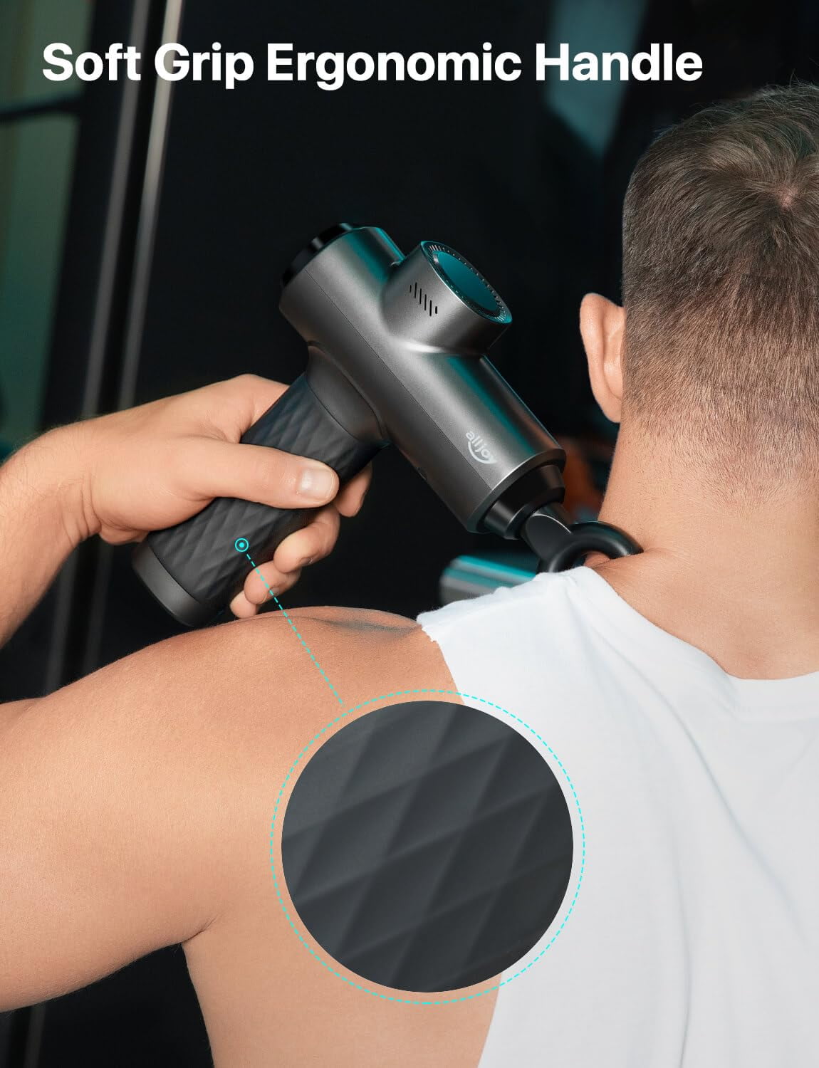 ALLJOY Massage Gun Deep Tissue Muscle with Metal Head, Professional Powerful Muscle Massager Gun for Athletes, Electric Massager Gun for Pain Relief, with Carry Case