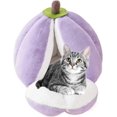 thumbnail image 1 of Cat Nest Mangosteen Shape Cat Bed, Warm Cat House Sleeping Bed Puppy House Multifunctional Pet Bed for Cats and Small Dogs,S, 1 of 4