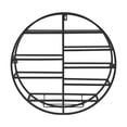 thumbnail image 5 of ToppiJoy Wall Mounted Round Wine Rack, Metal Wine Shelf with Glass Holder, Floating Wine Display Rack for Home Bar Kitchen (Black), 5 of 11