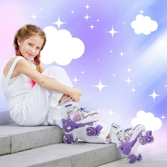 Roller skating shoes,Toddlers Patines Para (purple - Kid Roller Kids Adjustable And Kids Size Adjustable Kids Wheels Purple (10c-13c)) 4 Purple (purple Wheels Purple Kids Child 4
