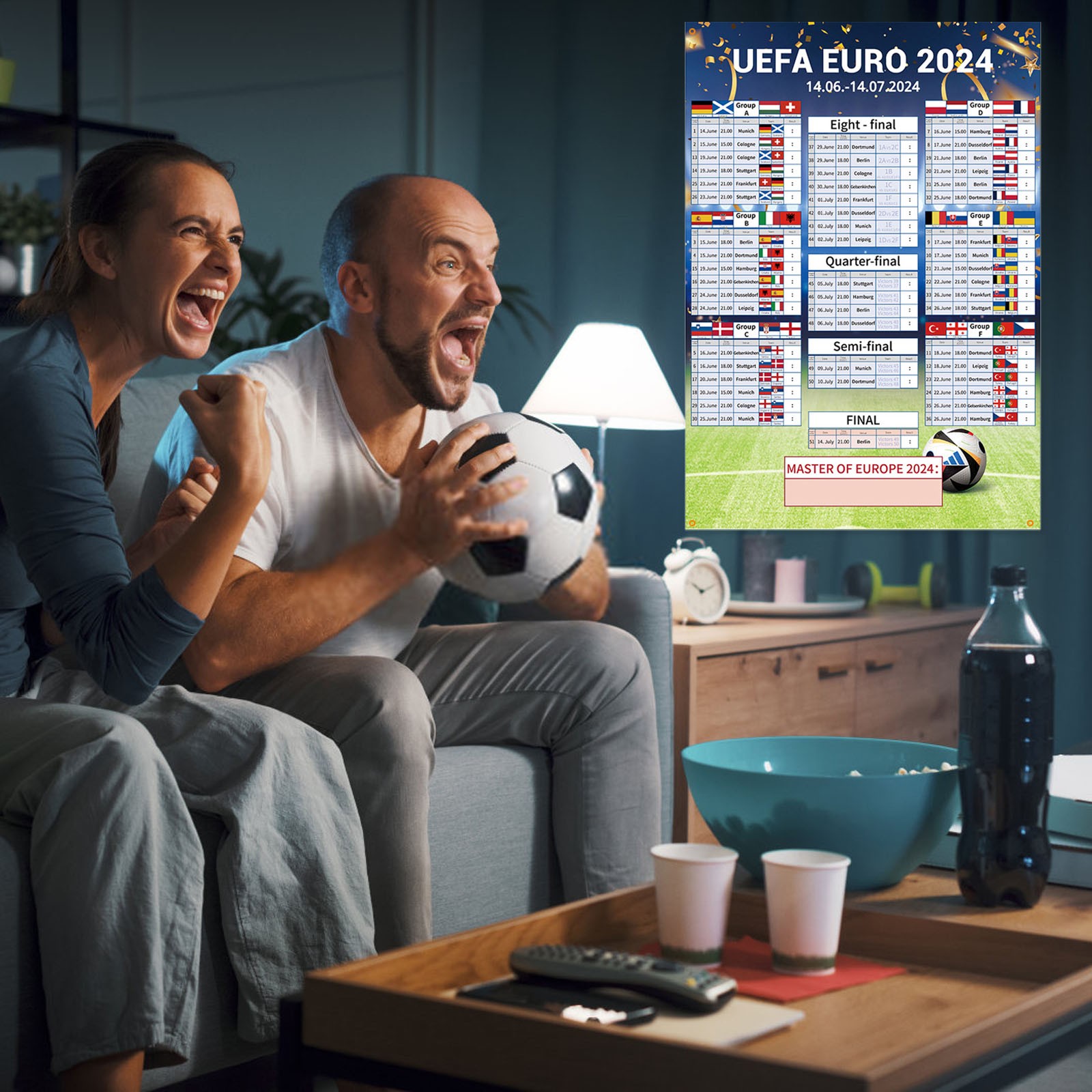 European Cup Fixture Background Panel Fabric Ideal For Home Bedroom 