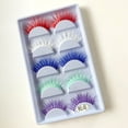 thumbnail image 3 of Colorful Eyelashes Halloween Dramatic Fake Eyelashes Party Mixed Color Lashes Eye Extensions Makeup, 3 of 6
