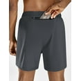 thumbnail image 5 of BALEAF Men's 5 inches Running Athletic Shorts with Zipper Pocket Gray Size XXL, 5 of 7