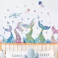 thumbnail image 2 of Adhesivos de pared con forma de cola de sirena, colorida decoración submarina,, 2 of 3